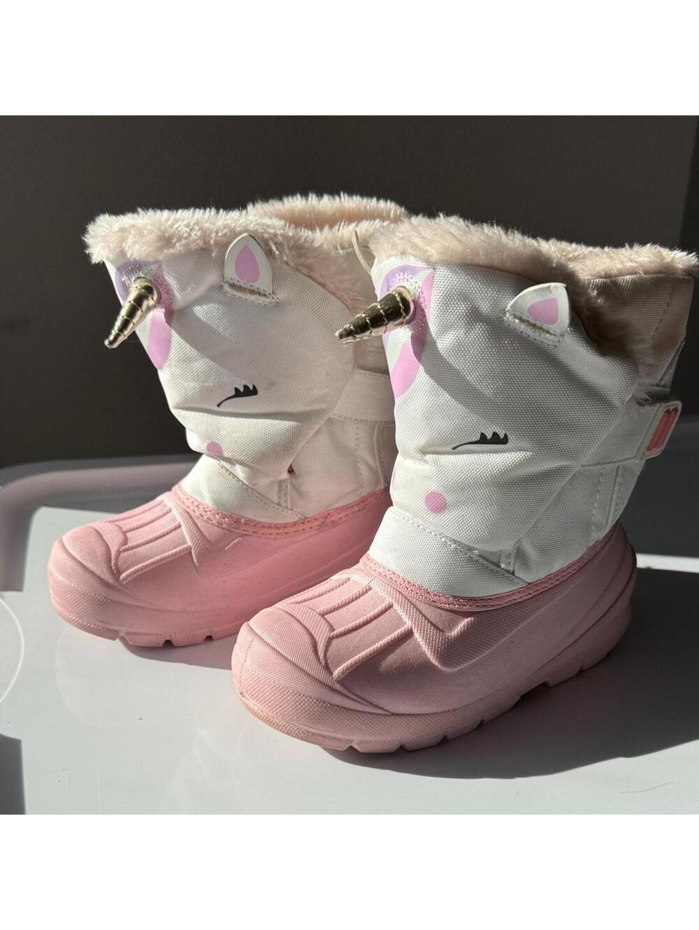 Cat & Jack Pink and White Unicorn Boots